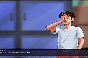 Animated hentai game with an old and busty woman in Summer time saga unc part 21