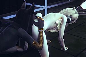 Femboy furries in hardcore threesome with big cock action