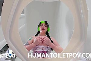 Kittycamtime dominates human toilet in goth femdom pov
