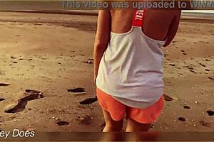 flashing big tits at sunset