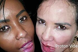 Bianca Naldy and Bela India share a steamy snowball kiss