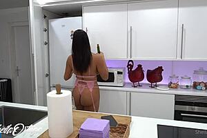 In this scene, the sexy girl deepthroats Jesus Reyes' big cock while moaning passionately. She kisses and sucks his huge member.