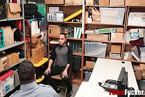 Young gay man gets rough treatment from the police officer in the office
