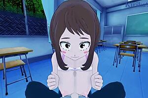 oh man, ochako uraraka and izuku midoriya get wild with intense creampie sex in my hero academia hentai 😍💦