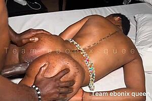Black beauty gets her ass fucked in missionary position