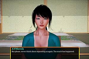 A walkthrough of an erotic story in a cartoon style called Family 387