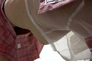 Cute Japanese Girl's Miniskirt Wedgie and Bubble Butt