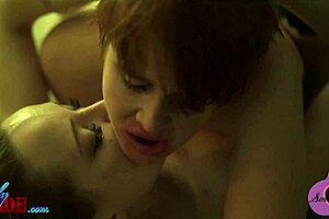 Amateur lesbians try out strap-on sex and analingus