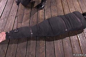 mimmified brunette gets whipped