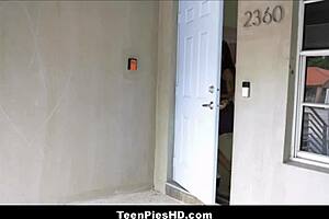 young tiny 18+ teen 18+ girlfriend bailey base creampie