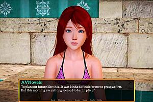 In my new family, we have a redhead with small tits, exploring our dynamics together