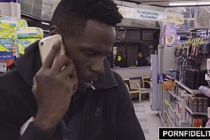 shae celestine gives blowjob to big black cock