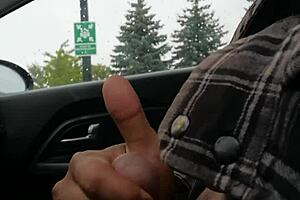 Public masturbator gets caught in the act by a pervert