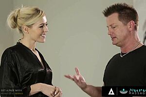 nuru massage newcomer discovers erotic pleasures with hot masseuse through pussy massage blowjob fucking and cum