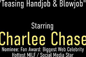 Big Boobed Cougar Charlee Chase Jacks Off Hard Dick