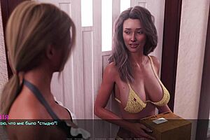 Lusty gameplay features naked girls massaging asses in leggings