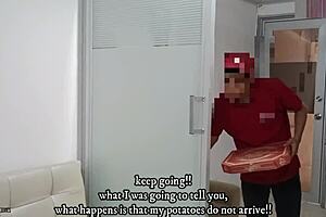 i bent over for the pizza guy and he fucked me hard, cumming in my mouth