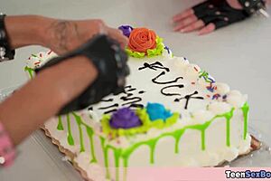 Cute Teen Goth Stepsister And Her Best Friend In Costumes