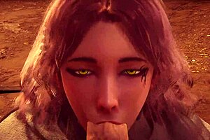 Melina’s deepthroat in 3D hentai game from Elden Ring