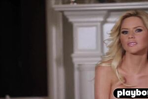 Ashley Mattingly strips solo in lingerie for Playboy