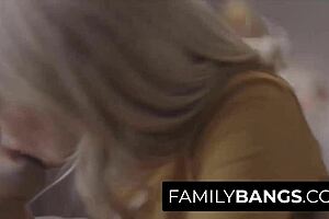 British MILF Mona Wales gets hard cock on sofa