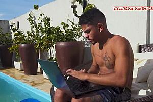 we fucked the naughty guy at the pool party