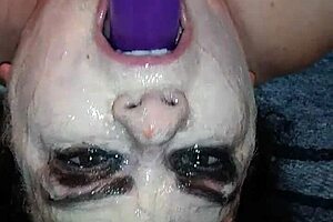 ms. tl throat gets messy with dildo and toys in this intense scene