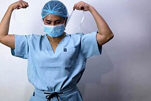 Medical glove fetish asmr by dominafire in the hospital