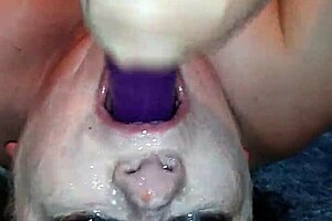 ms. tl throat gets messy with dildo and toys in this intense scene