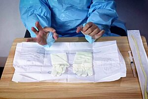 Medical glove fetish asmr by dominafire in the hospital