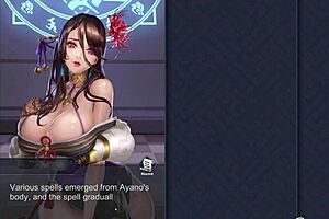 Ayano performs naked sealing ritual in kinky anime hentai