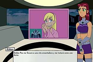 Kitten fucks starfire's ass in anal beast girl