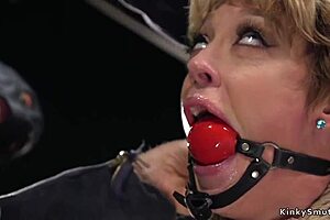 Huge Tits Milf Undergoes Rough Anal Training In Bondage Threesome
