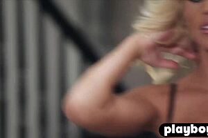 Ashley Mattingly strips solo in lingerie for Playboy