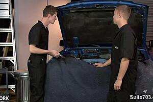 Gay Mechanics Fucking In The Garage
