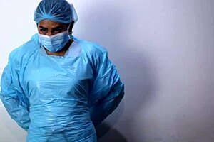 Medical glove fetish asmr by dominafire in the hospital