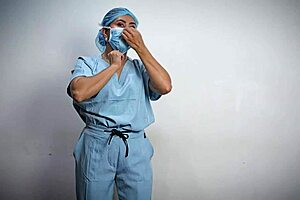 Medical glove fetish asmr by dominafire in the hospital