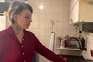 Blonde brazilian prepares morning coffee the way you like it