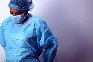 Medical glove fetish asmr by dominafire in the hospital