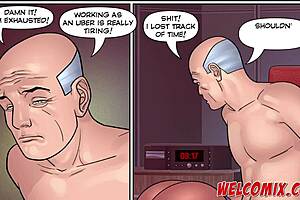 Anal sex with an old man and his maid, a taboo topic in a cartoon