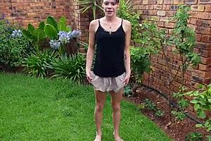 Skinny 18+ Girl Pissing And Twerking Tiny Ass In Garden