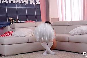 Delightful Teen Cinthia Doll Humps Football Hard!