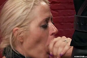 Busty Blonde Sub Spanked and Fucked Hard in Wild 3some