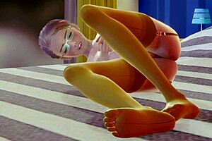 Teen in Stockings Solos in 3D