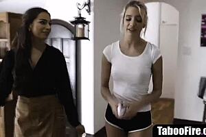 The Housewife Feels Intense Emotions During A Taboo Threesome With Her Unfaithful Husband And The Young Babysitter.