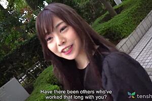 japanese bar girl fucks stranger in hotel, shaved pussy action