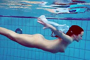 horny teen strips fast underwater, show your body