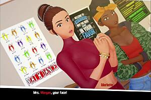 3D animated game featuring a MILF teacher and student