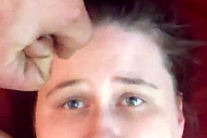 Amateur Babe Gets Her Face Covered In Thick Cum Dumped Hard