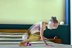 Teen in Stockings Solos in 3D